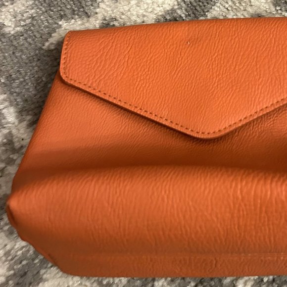 Universal Threads Orange Simulated Leather Clutch or Cosmetic Bag - Picture 1 of 7